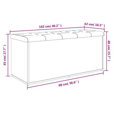 vidaXL Sitzbank mit Stauraum Weiß 102x42x45 cm Holzwerkstoff