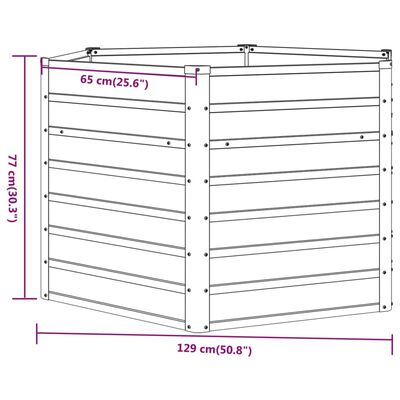 vidaXL Hochbeet Rostig 129x129x77 cm Cortenstahl