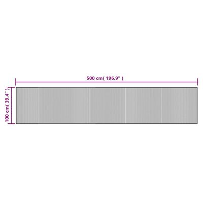 vidaXL Teppich Rechteckig Braun 100x500 cm Bambus