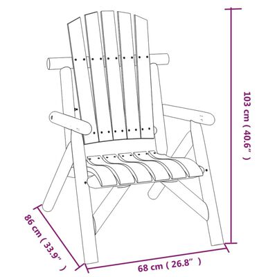 vidaXL Gartenstuhl 68x86x103 cm Massivholz Fichte