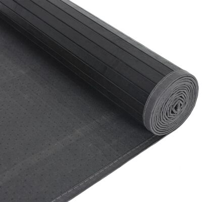 vidaXL Teppich Rechteckig Schwarz 80x200 cm Bambus