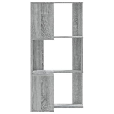 vidaXL Eck-Bücherregal 3 Böden Grau Sonoma 50x50x102 cm Holzwerkstoff