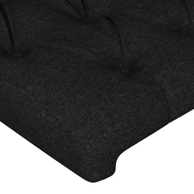 vidaXL Kopfteil mit Ohren Schwarz 163x23x78/88 cm Stoff