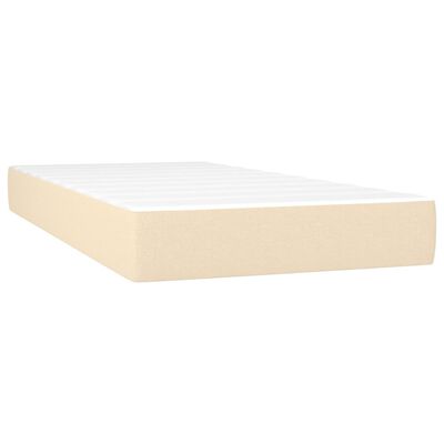 vidaXL Boxspringbett mit Matratze & LED Creme 90x190 cm Stoff