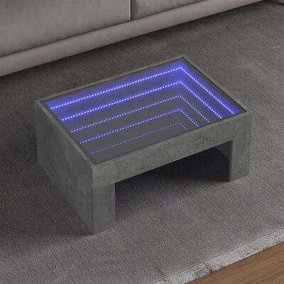 vidaXL Couchtisch mit Infinity-LED Betongrau 70x50x30 cm