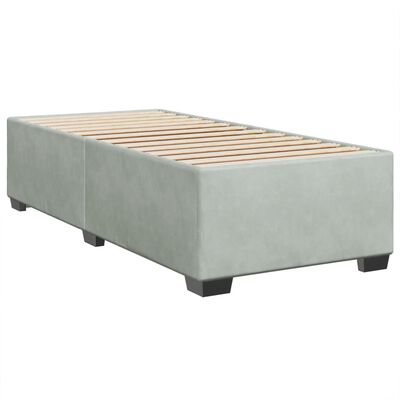 vidaXL Boxspringbett mit Matratze Hellgrau 90x190 cm Samt