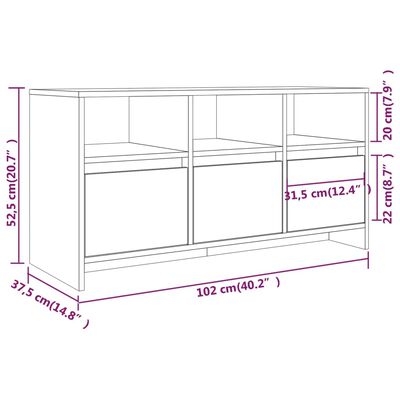 vidaXL TV-Schrank Betongrau 102x37,5x52,5 cm Holzwerkstoff