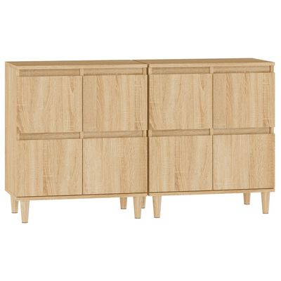 vidaXL Sideboards 2 Stk. Sonoma-Eiche 60x35x70 cm Holzwerkstoff