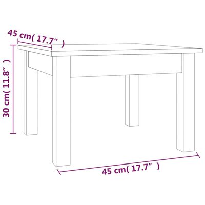 vidaXL Couchtisch Schwarz 45x45x30 cm Massivholz Kiefer