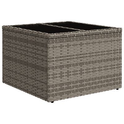 vidaXL 14-tlg. Garten-Sofagarnitur mit Kissen Grau Poly Rattan