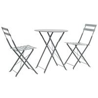 vidaXL 3-tlg. Bistro-Set Stahl Grau