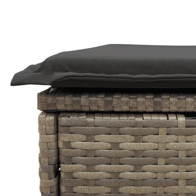 vidaXL 9-tlg. Garten-Sofagarnitur mit Kissen Grau Poly Rattan