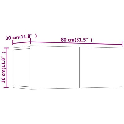 vidaXL TV-Schränke 2 Stk. Räuchereiche 80x30x30 cm Holzwerkstoff