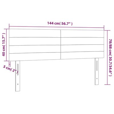 vidaXL Kopfteile 2 Stk. Blau 72x5x78/88 cm Stoff