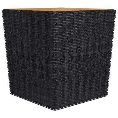 vidaXL 3-tlg. Bistro-Set Poly Rattan und Akazienholz Schwarz