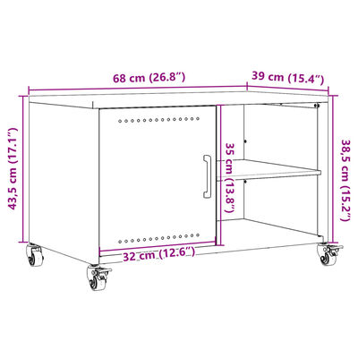 vidaXL TV-Schrank Olivgrün 68x39x43,5 cm Stahl