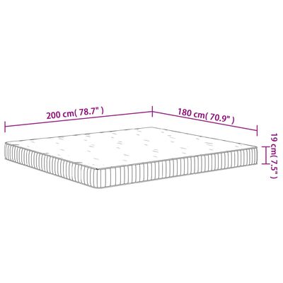 vidaXL Matratze Taschenfederkern Mittel 180x200 cm