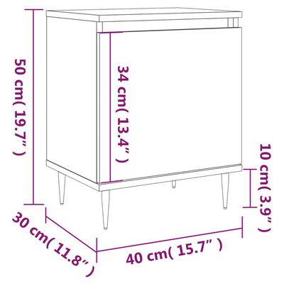 vidaXL Nachttisch Braun Eichen-Optik 40x30x50 cm Holzwerkstoff