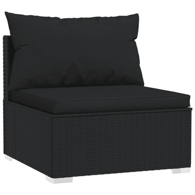 vidaXL 12-tlg. Garten-Lounge-Set mit Kissen Poly Rattan Schwarz