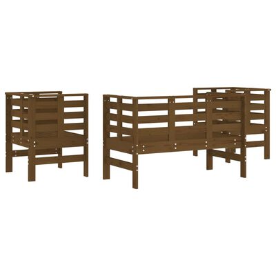 vidaXL 3-tlg. Garten-Lounge-Set Honigbraun Massivholz Kiefer