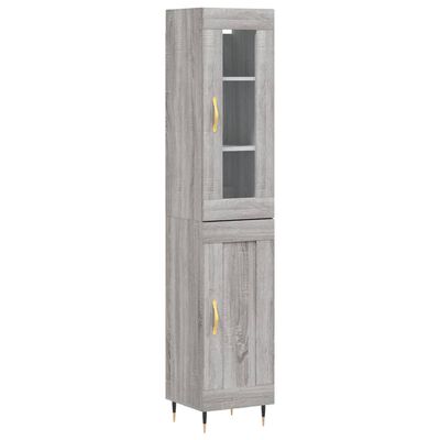 vidaXL Highboard Grau Sonoma 34,5x34x180 cm Holzwerkstoff