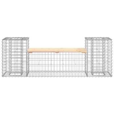 vidaXL Gartenbank aus Gabionen 183x41x60,5 cm Massivholz Kiefer