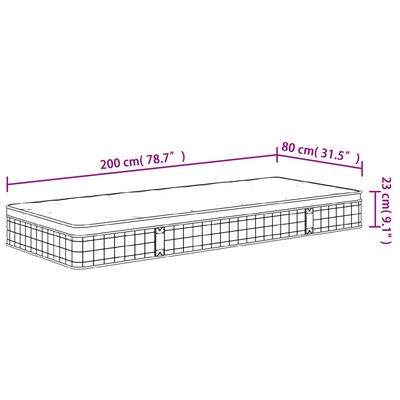 vidaXL Matratze Bonnell-Federkern Mittel 80x200 cm