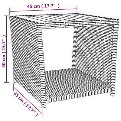 vidaXL 3-tlg. Garten-Lounge-Set Schwarz Poly Rattan Massivholz Akazie