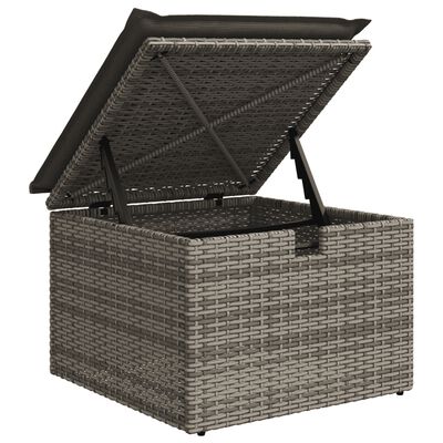 vidaXL 7-tlg. Garten-Sofagarnitur mit Kissen Grau Poly Rattan