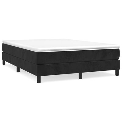 vidaXL Boxspringbett mit Matratze Schwarz 140x190 cm Samt