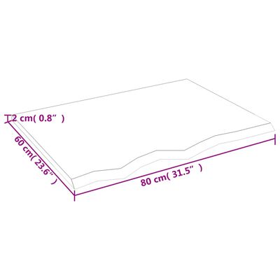 vidaXL Wandregal Dunkelbraun 80x60x2 cm Massivholz Eiche Behandelt