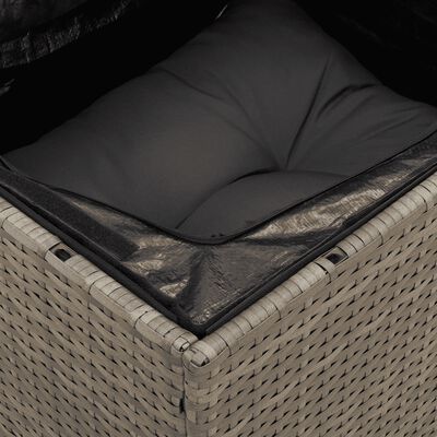 vidaXL 13-tlg. Garten-Sofagarnitur mit Kissen Grau Poly Rattan