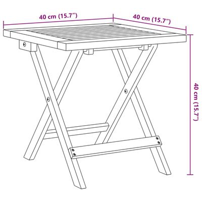 vidaXL Gartenstühle 2 Stk. Klappbar mit Tisch Schwarz Massivholz