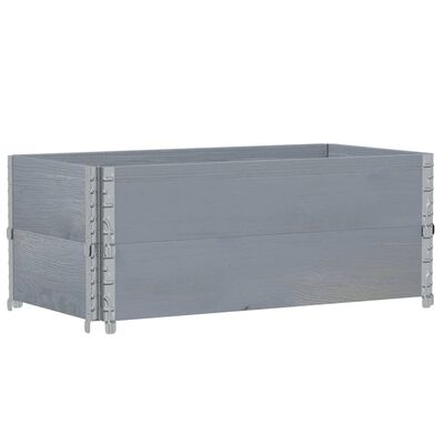 vidaXL Paletten-Aufsatzrahmen 2 Stk. Grau 100x50 cm Massivholz Kiefer