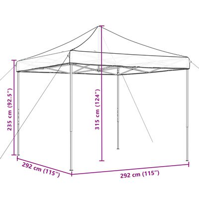 vidaXL Partyzelt Faltbar Pop-Up Burgunderrot 292x292x315 cm