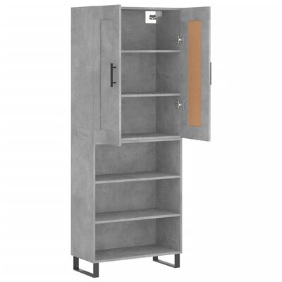 vidaXL Highboard Betongrau 69,5x34x180 cm Holzwerkstoff