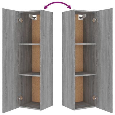 vidaXL 4-tlg. TV-Schrank-Set Grau Sonoma Holzwerkstoff