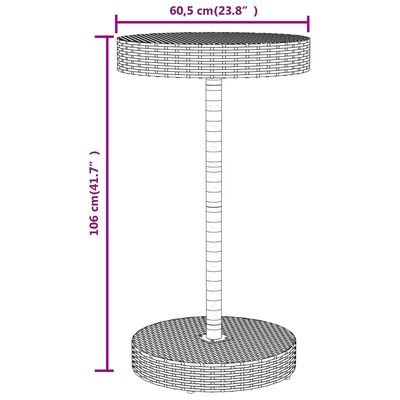 vidaXL 3-tlg. Gartenbar-Set Grau Poly Rattan & Massivholz Akazie