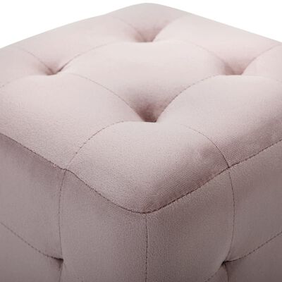 vidaXL Nachttische 2 Stk. Rosa 30x30x30 cm Samtstoff