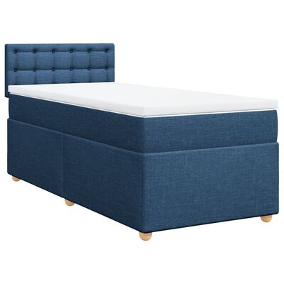 vidaXL Boxspringbett mit Matratze Blau 80x200 cm Stoff