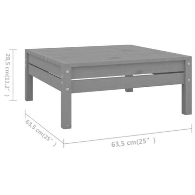 vidaXL 7-tlg. Garten-Lounge-Set Massivholz Kiefer Grau