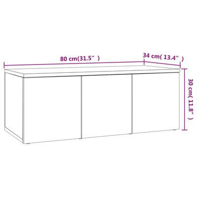 vidaXL TV-Schrank Braun Eichen-Optik 80x34x30 cm Holzwerkstoff