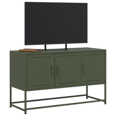 vidaXL TV-Schrank Olivgrün 100,5x39x60,5 cm Stahl