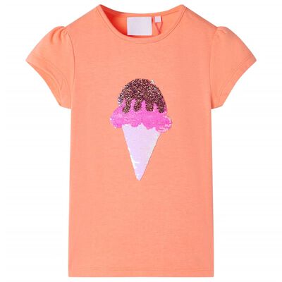 Kinder-T-Shirt Neonorange 140