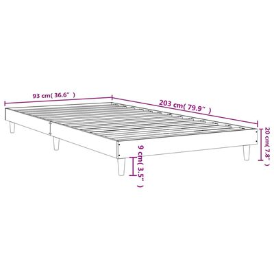 vidaXL Bettgestell ohne Matratze Sonoma-Eiche 90x200 cm Holzwerkstoff