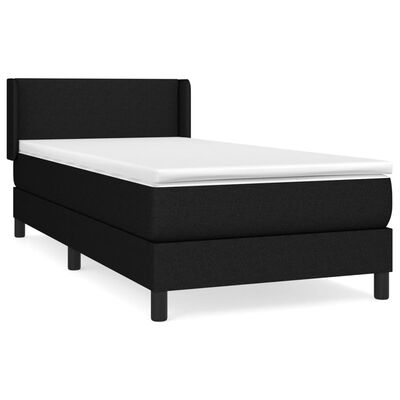 vidaXL Boxspringbett mit Matratze Schwarz 80x200 cm Stoff