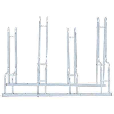 vidaXL Fahrradständer für 4 Fahrräder Freistehend Verzinkter Stahl