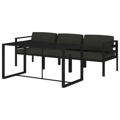 vidaXL 4-tlg. Garten-Lounge-Set mit Kissen Aluminium Anthrazit