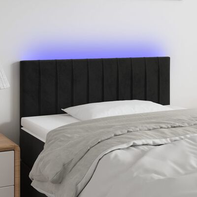 vidaXL LED Kopfteil Schwarz 90x5x78/88 cm Samt