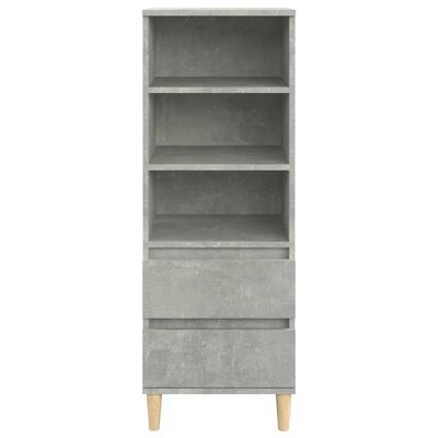 vidaXL Highboard Betongrau 40x36x110 cm Holzwerkstoff